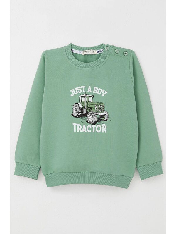Breeze Erkek Çocuk Sweatshirt Çiftliğin Şimşeği Mint Yeşili (1.5-5 Yaş)