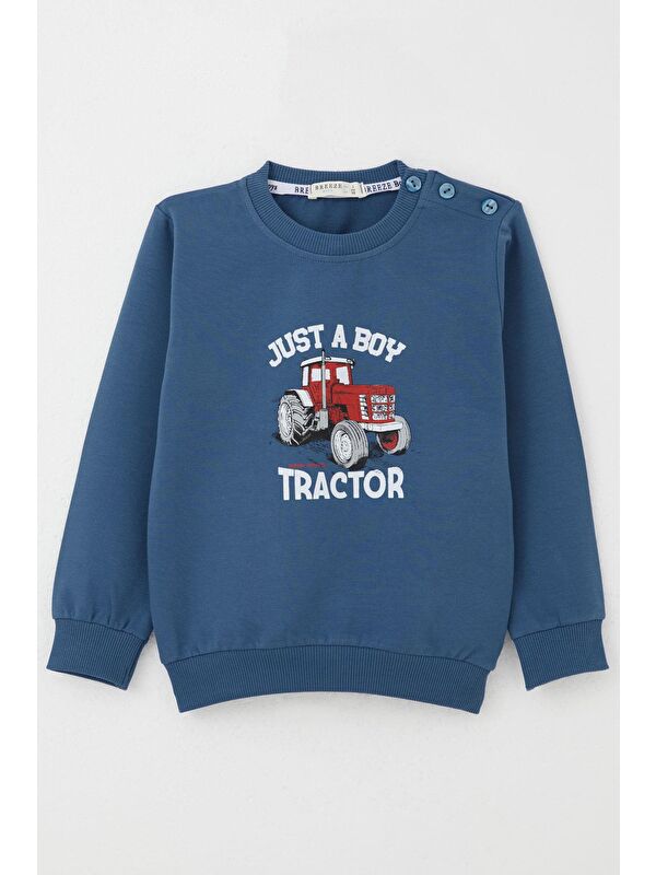 Breeze Erkek Çocuk Sweatshirt Çiftliğin Şimşeği İndigo (1.5-5 Yaş)