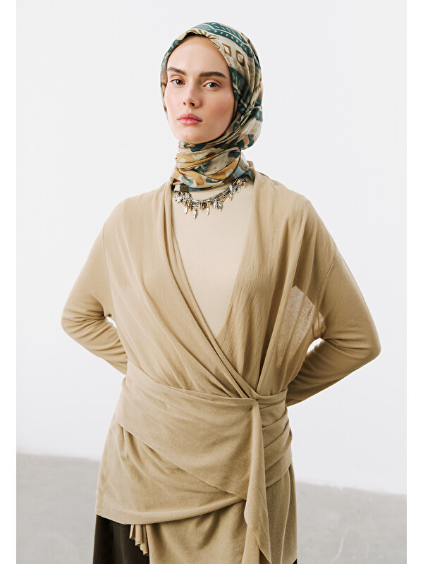 Fresh Scarfs Abstract Flow Desen Vual Eşarp Mavi