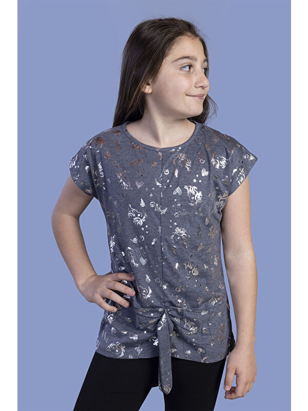 Toontoykids Kız Çocuk Varak Baskılı Tişört