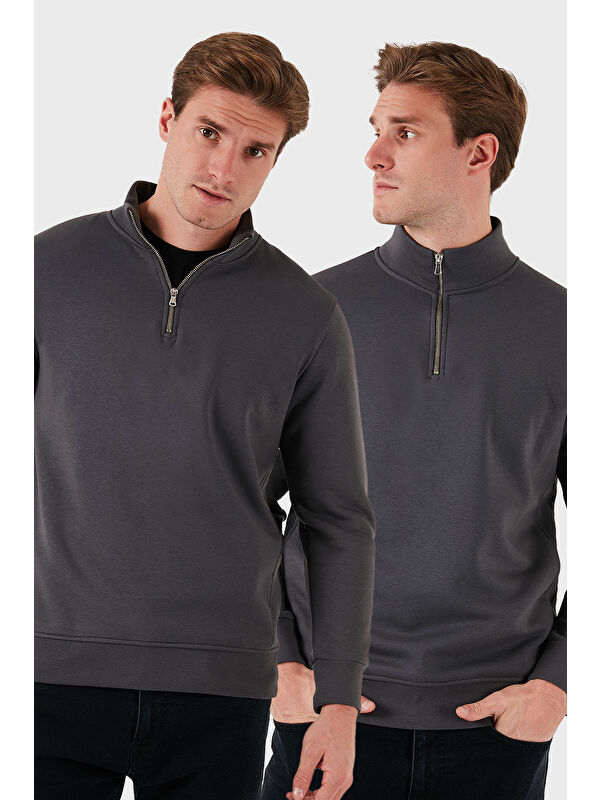 Buratti Pamuklu Regular Fit Dik Yaka 2'li Paket Sweat 59052592S2