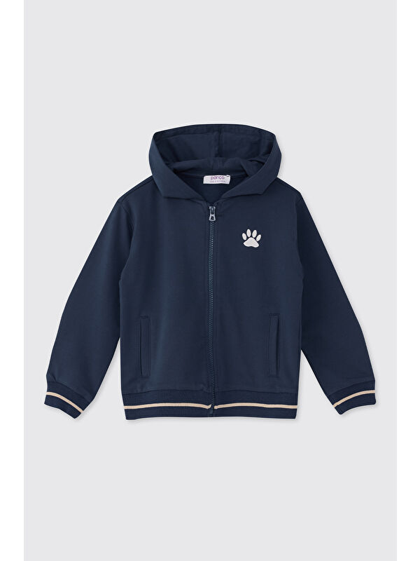 Panço Erkek Bebek Fermuarlı Lacivert Sweatshirt