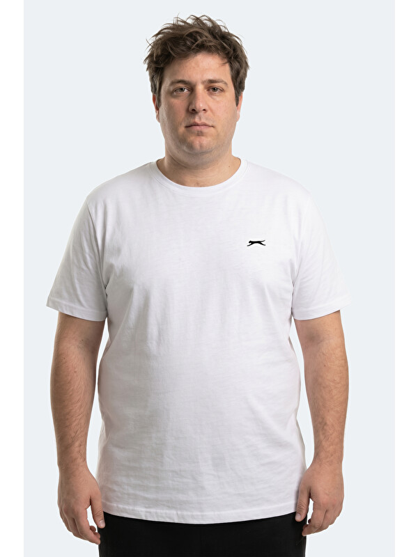 SLAZENGER ROSALVA JMB Erkek Büyük Beden Beyaz Tişört
