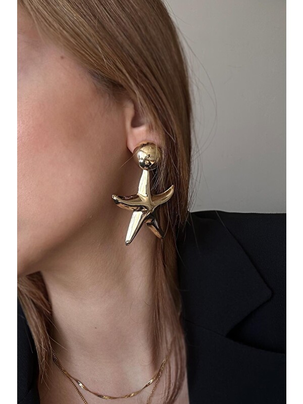 New Obsessions Deniz Yıldızı Sallantılı Gold kadın Küpe