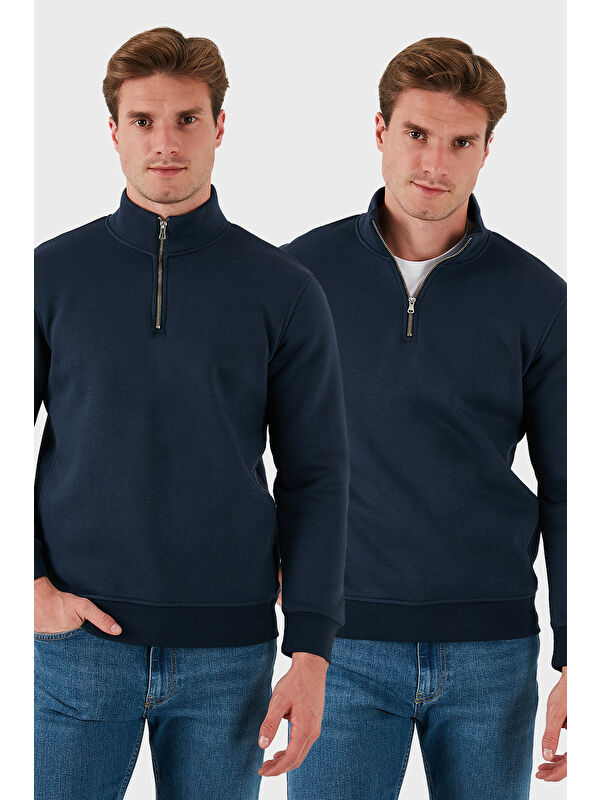 Buratti Pamuklu Regular Fit Dik Yaka 2'li Paket Sweat 59052592S2