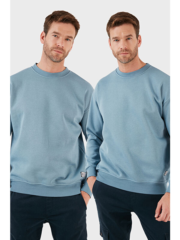 Buratti Regular Fit Bisiklet Yaka Şardonlu 2'li Paket Sweat 5905255S2