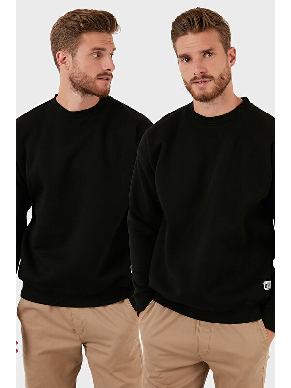 Buratti Regular Fit Bisiklet Yaka Şardonlu 2'li Paket Sweat 5905255S2