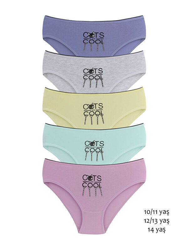 Domikids Kız Çocuk Slip Pamuklu Külot 5'li Paket