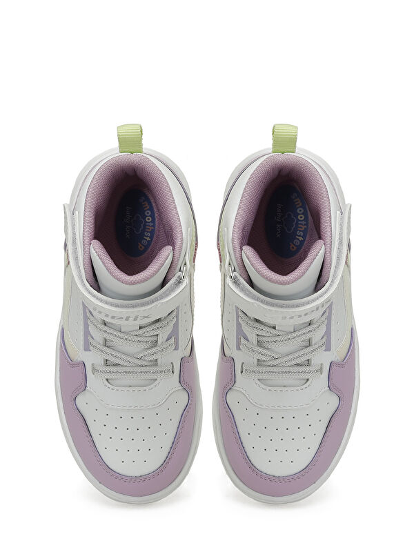 LONVE HI P 5PR Beyaz Kız Çocuk High Sneaker - Görsel 5