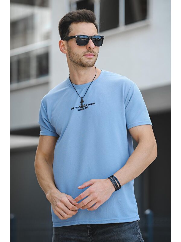 Oksit Ft New Club Baskılı Otoban Bisiklet Yaka Elastanlı Slim Fit Erkek Tişört