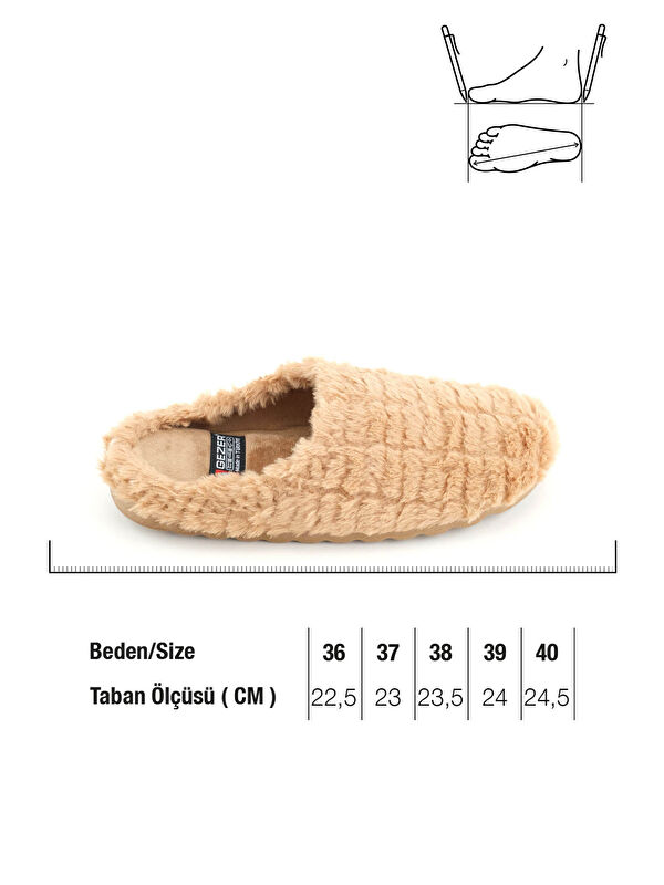 Gezer Gri Gezer Kışlık Ev Kadın Rahat Taban Gondol Terlik