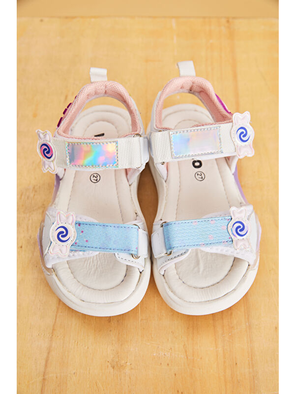 Arial Hafif Kız Bebek Beyaz Sandalet - Görsel 5