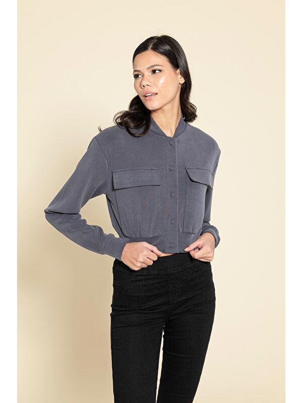 For You Moda Cupra Kumaş Bomber Ceket