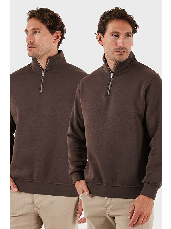 Buratti Pamuklu Regular Fit Dik Yaka 2'li Paket Sweat 59052592S2