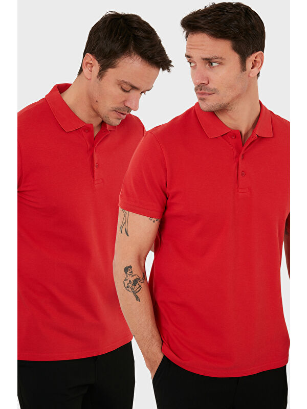 Buratti Okul Kıyafeti Pamuk Regular Fit Düğmeli 2'li Paket Polo Yaka %100 Pamuk Tişört 5902127S2