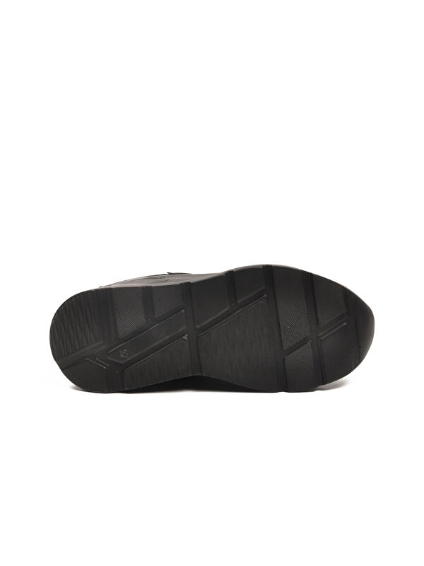 Siyah Altın Kalın Taban Bağcıklı Kadın Spor Ayakkabı 051 G - Görsel 6