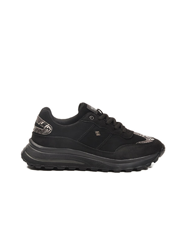 Siyah Bağcıklı Hafif Esnek Kadın Spor Ayakkabı Roni G - Görsel 2