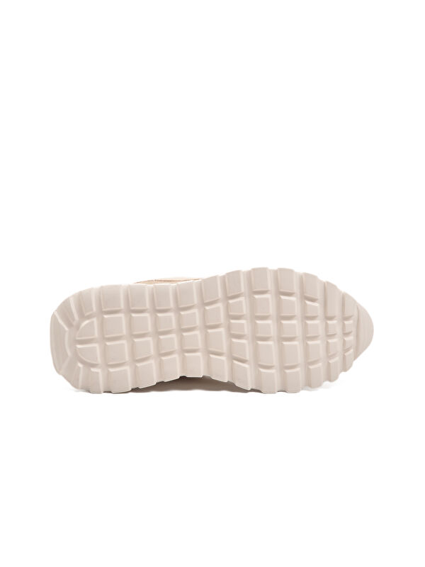 Bej Bağcıklı Hafif Esnek Kadın Spor Ayakkabı Roni G - Görsel 6