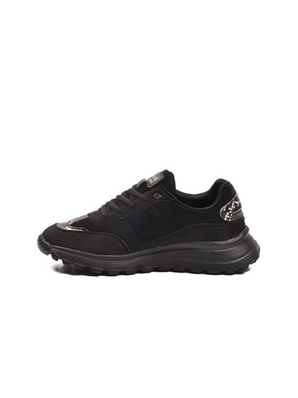 Siyah Bağcıklı Hafif Esnek Kadın Spor Ayakkabı Roni G - Görsel 3