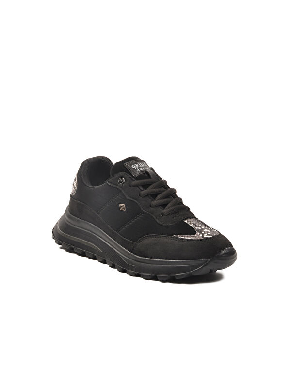 Siyah Bağcıklı Hafif Esnek Kadın Spor Ayakkabı Roni G - Görsel 4