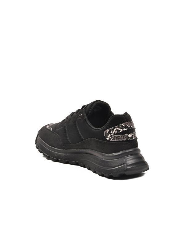 Siyah Bağcıklı Hafif Esnek Kadın Spor Ayakkabı Roni G - Görsel 5