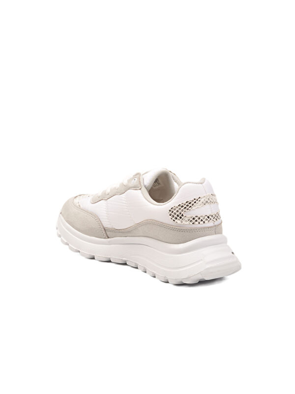 Beyaz Bağcıklı Hafif Esnek Kadın Spor Ayakkabı Roni G - Görsel 5