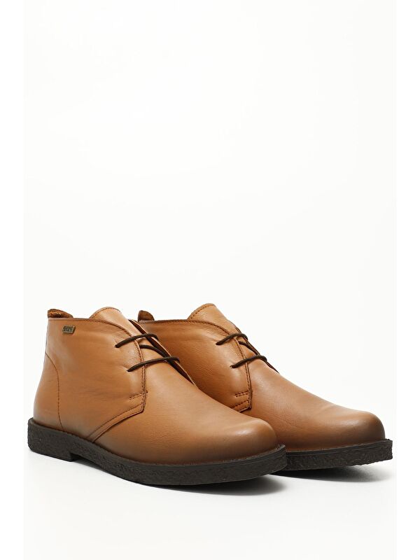 Gonderi(r) Kahverengi Gonderi(r) Hakiki Deri Oxford Kalıp Kauçuk Taban Kadın Bot