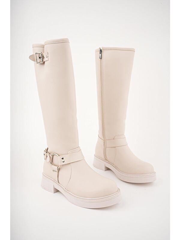 GİSELE Fermuarlı Kemer Detaylı Kadın Kışlık Çizme - Görsel 3