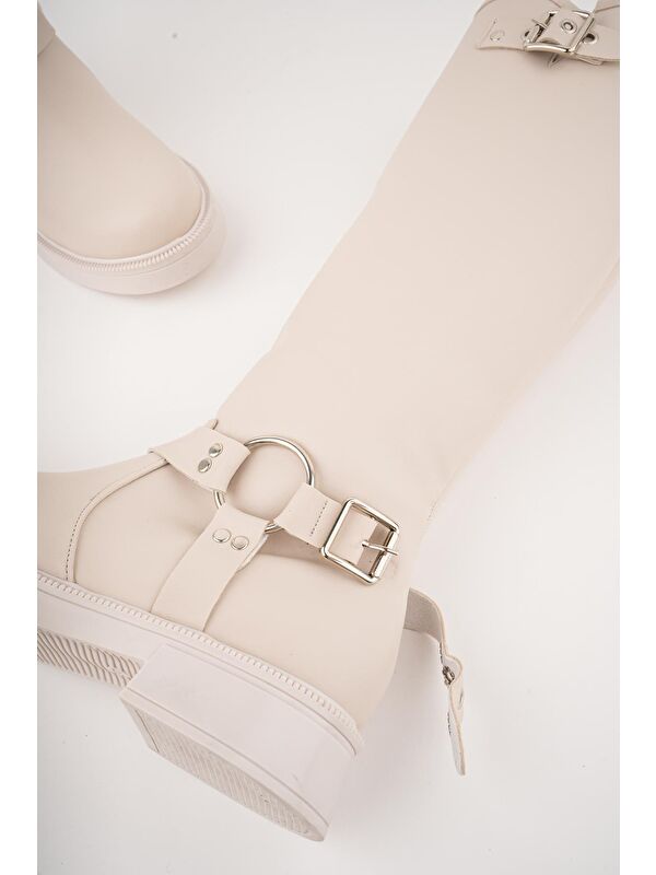 GİSELE Fermuarlı Kemer Detaylı Kadın Kışlık Çizme - Görsel 4