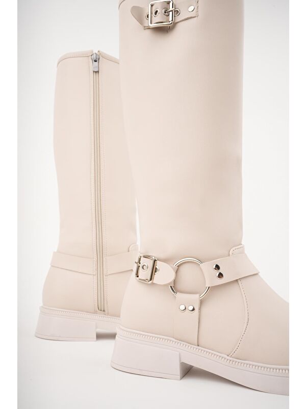 GİSELE Fermuarlı Kemer Detaylı Kadın Kışlık Çizme - Görsel 5