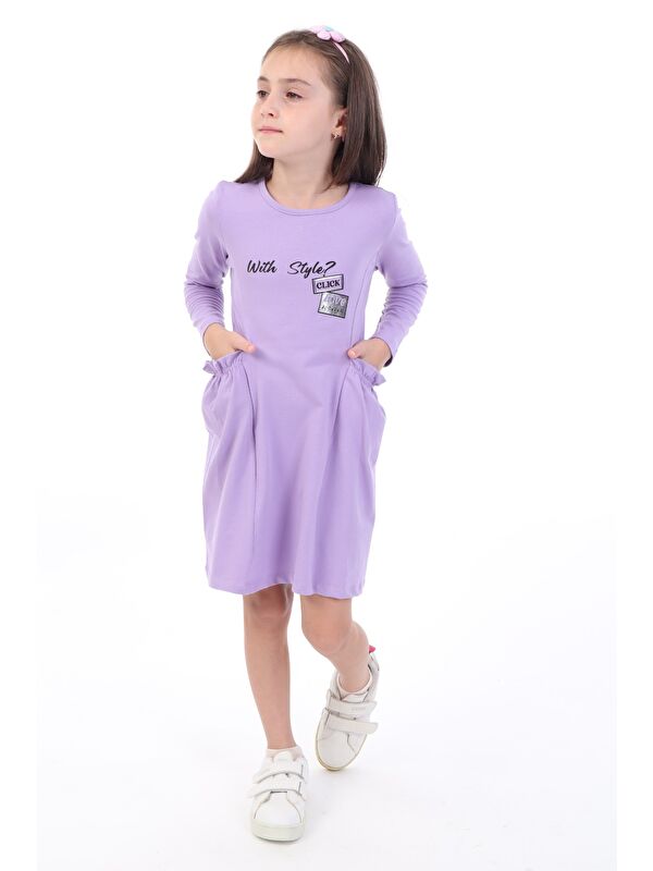 Toontoykids Kız Çocuk Baskılı Elbise
