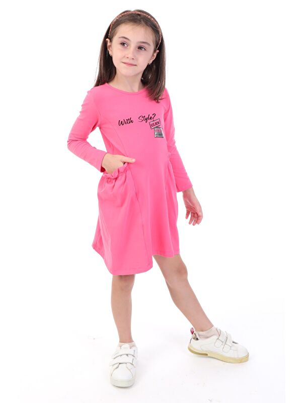Toontoykids Kız Çocuk Baskılı Elbise