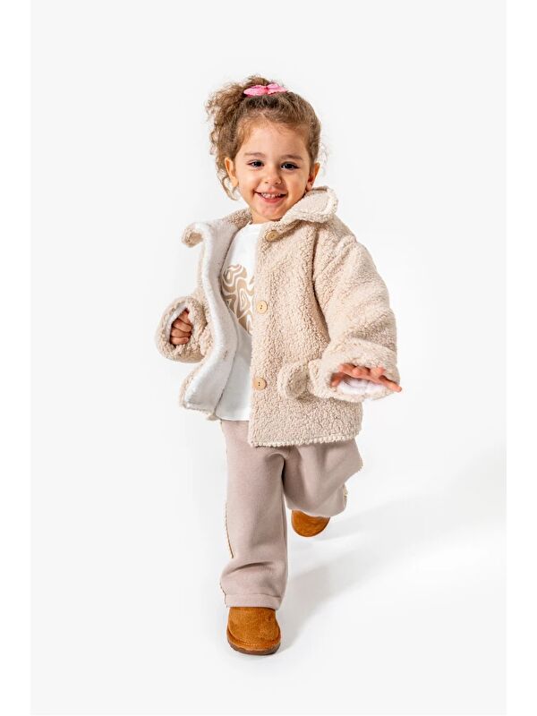 Jikko Baby Pelüş Ceketli Günlük Kız Bebek Takım 8167