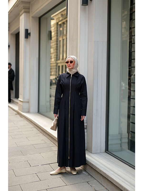 Locco Moda Kadın Bella Denim Elbise Koyu Mavi