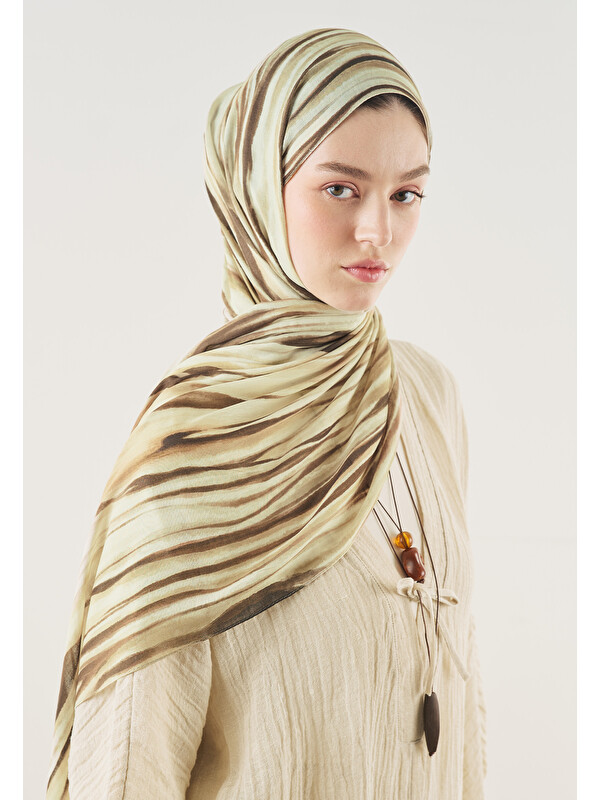 Fresh Scarfs Dark Batik Desen Soft Viskon Şal Kahve