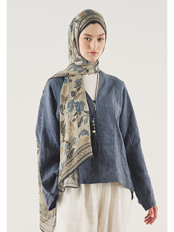 Fresh Scarfs Mystic Bloom Desen Soft Viskon Şal Kahve