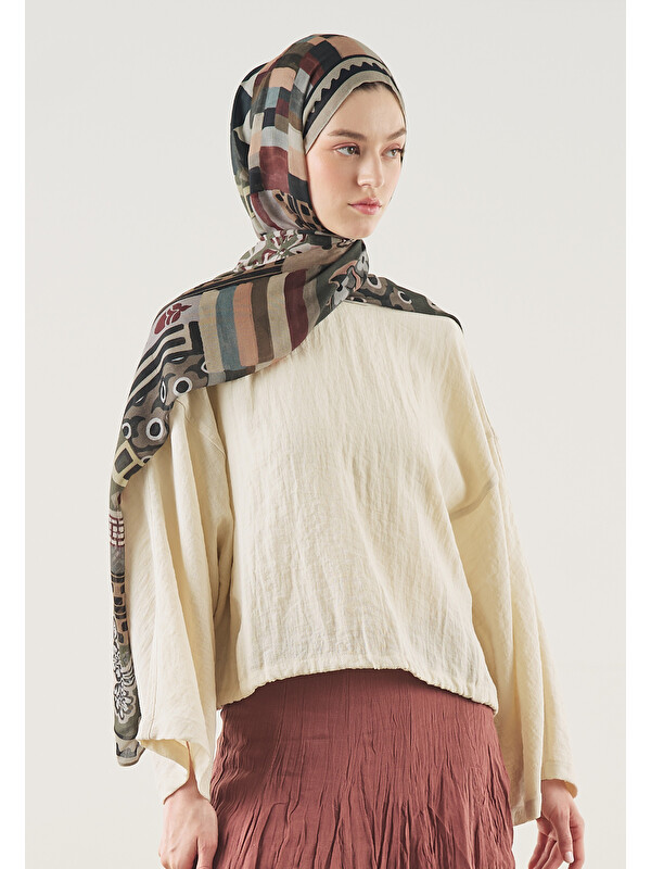 Fresh Scarfs Petra Desen Soft Viskon Şal Siyah