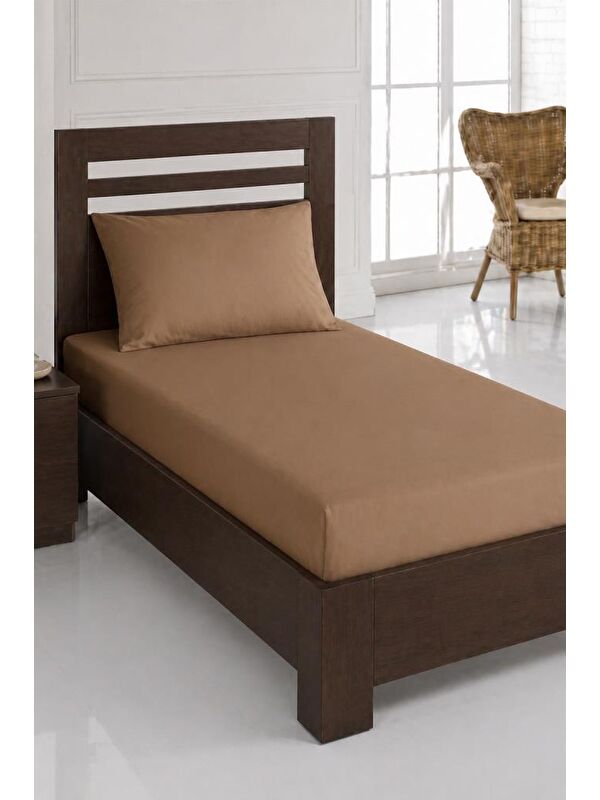 Çeyiz Diyarı Bella Tek Kişilik 120x200 cm Lastikli Çarşaf Takımı Kahve