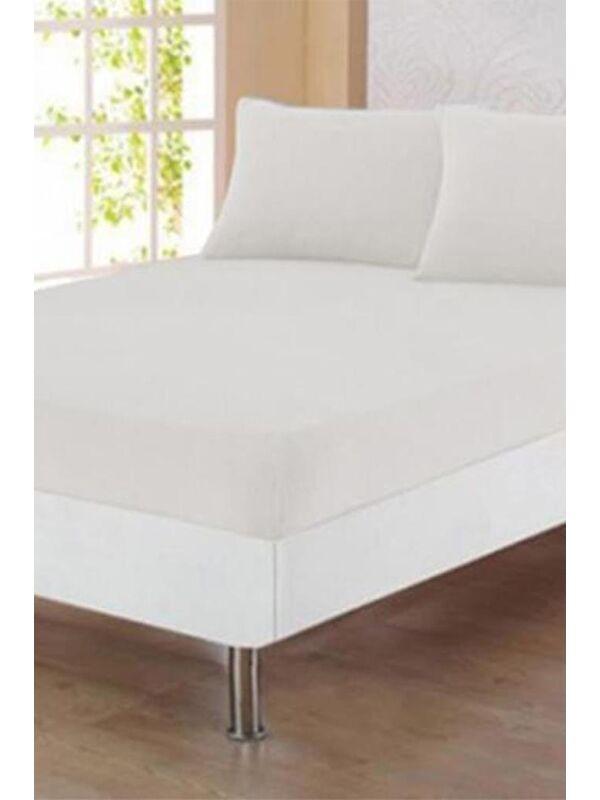 Çeyiz Diyarı Bella Çift Kişilik 160x200 cm Lastikli Çarşaf Takımı Beyaz