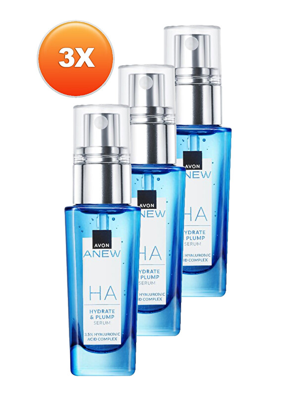 AVON Anew Hyalüronik Asit İçeren Dolgun Görünüm Veren Serum 30 Ml. Üçlü Set