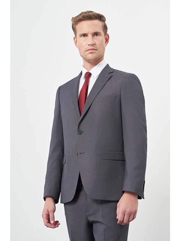 İMZA Koyu Antrasit Mono Yaka 6 Drop Comfort Fit Classic Takım Elbise 1001245169