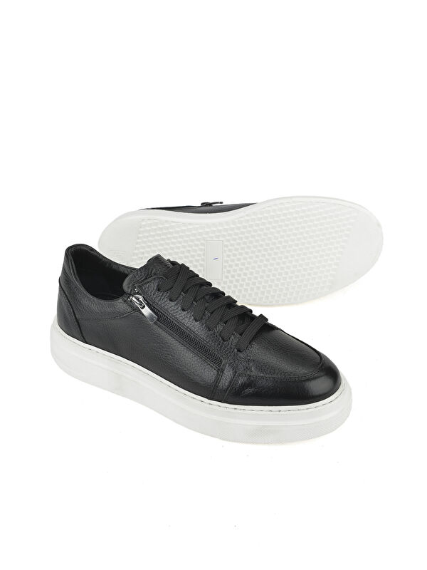 Erkek Hakiki Deri Sneaker 1511026Z550 Siyah - Görsel 5