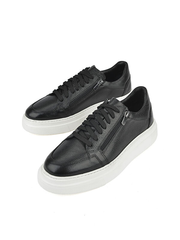 Erkek Hakiki Deri Sneaker 1511026Z550 Siyah - Görsel 6
