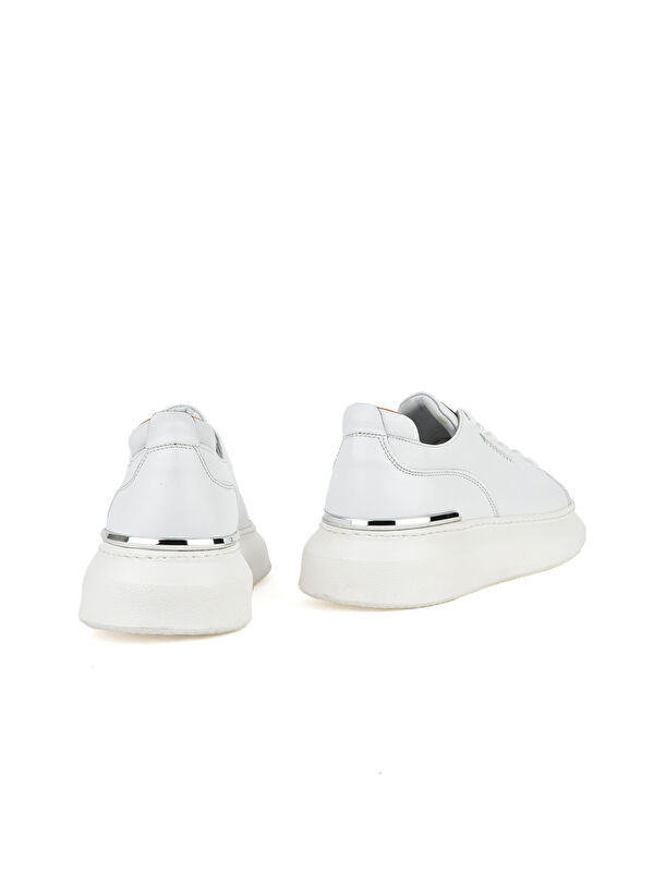 Erkek Hakiki Deri Sneaker 151987Z024 Beyaz - Görsel 4