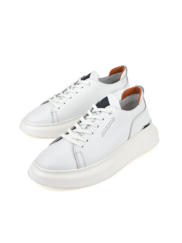 Erkek Hakiki Deri Sneaker 151987Z024 Beyaz - Görsel 6