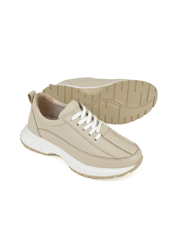 Kadın Hakiki Deri Sneaker 1511050Z2052 Bej - Görsel 5