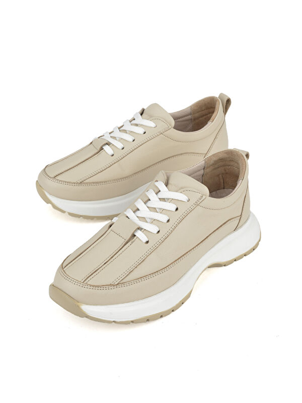 Kadın Hakiki Deri Sneaker 1511050Z2052 Bej - Görsel 6