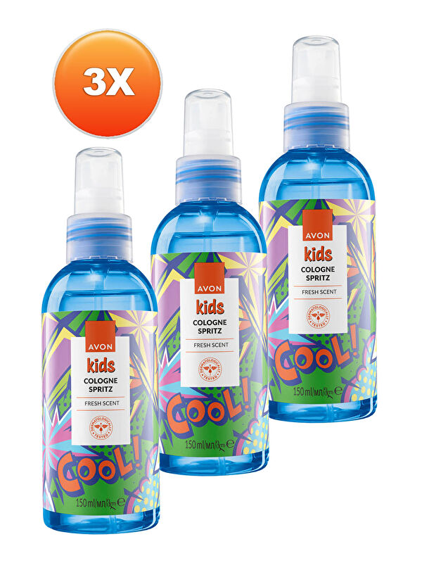 AVON Kids Cool Çocuklar İçin Meyve Kokulu Parfüm Sprey 150 Ml. Üçlü Set