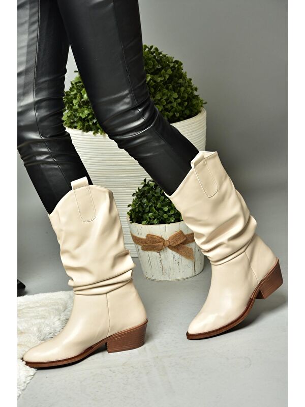 R2800805 Bej Kadın Çizme - Görsel 3