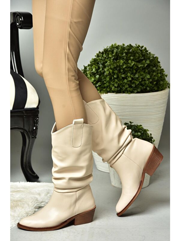 R2800805 Bej Kadın Çizme - Görsel 6